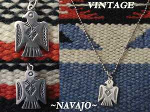 VINTAGE ナバホ NAVAJO サンダーバード silverネックレス VINTAGE ビンテージ Fred Harvey インディアンジュエリーUSA製 RRL ゴローズ HOPI