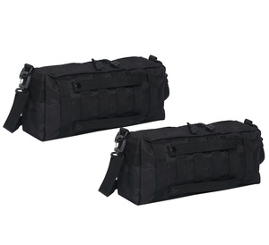 サバゲー バッグ 2個 セット MOLLE モール システム サイド ポーチ バック パック モーリー 釣り 小物 入れ ミリタリー ブラック 黒 KRB026