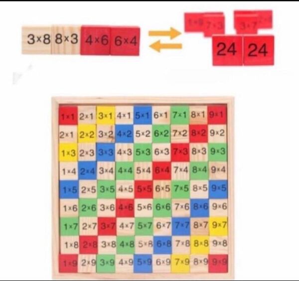★新品 送料無料★かけ算 九九パズル 木製 遊びながら ゲーム 計算 知育玩具 プレゼントにも◎