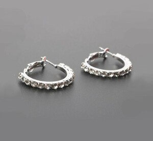  серьги-кольца серебряный Kirakira модный серьги обруч обе уголок 