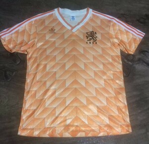 [値下げ交渉] 1988年 オランダ代表 adidas Oサイズ 日本製 検)EURO 88 HOLLAND NETHERLANDS VAN BASTEN GULLIT MILAN MADE IN JAPAN ユーロ