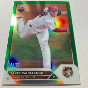 [益田武尚 広島東洋カープ] 100円スタート！ 2023 topps NPB chrome グリーンパラレル /99 RC