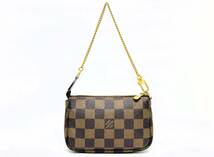 1円【希少品】LOUIS VUITTON ルイヴィトン ハンドバッグ N58009 ミニポシェット アクセソワール ダミエ エベヌ バッグ ブラウン_画像1