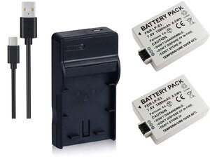 USB充電器 と バッテリー2個セット DC27 と Canon LP-E5 互換バッテリー