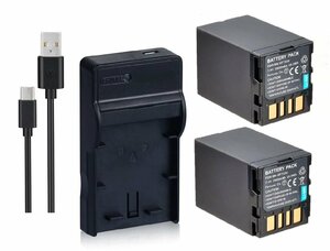 USB充電器 と バッテリー2個セット DC32 と Victor BN-VF733互換