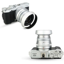 フード径:40.5mm クラシックメタル レンズフード カメラ用 シルバー 軽量で丈夫なアルミ合金製 口径40.5ミリ ねじ込み式 銀_画像3
