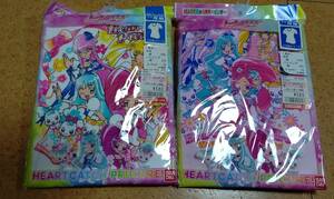 ハートキャッチ プリキュア! バンダイ キャラクター インナー 三分袖スリーマ 130 ホワイトとピンク ２枚セット やや厚地 / 保管品 BANDAI