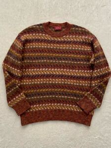 EXAMPLE by MISSONI Italy made alpaca . wool sweater Brown Missoni orange autumn winter 