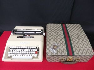 現状品★12155★オールド グッチ GUCCI × オリベッティ olivetti コラボ タイプライター★GG モノグラム ケース ヴィンテージ 当時物