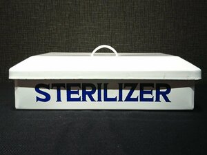 消毒器　ホーローバット　STERILIZER　アンティーク　昭和レトロ　小道具　理美容