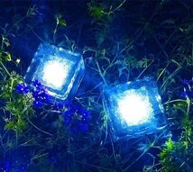 【2個セット】Ameelie LED ソーラーライト ガーデンライト 地中埋込型ライト センサーライト 太陽光 夜間自動点灯 防水 ブルー_画像1