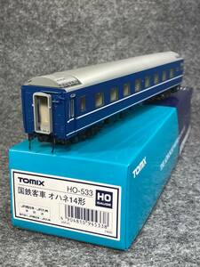 美品◆ＴＯＭＩＸ◆HO・オハネ１4◆国鉄/ＪＲ １４系１４形◆寝台用B寝台車◆ (HO-533)