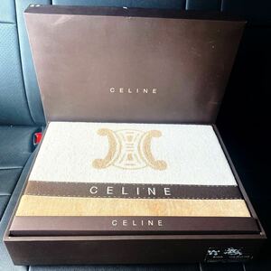 未使用　CELINE 　ロゴマーク　タオルケット　140×190cm　綿100%　西川産業株式会社　日本製　CL6020 RAM5554200 セリーヌ