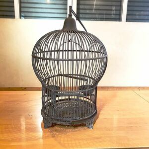 アンティーク イギリスワイヤー鳥籠 銅製 バードゲージ 鳥籠 インテリア ガーデニング ビンテージ 