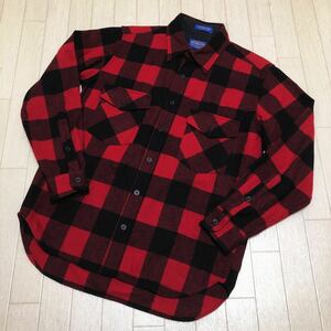 和121★ PENDLETON OUTDOORSMAN SHIRT ペンドルトン 長袖 ネルシャツ チェックシャツ ボタンシャツ M メンズ レッド ブラック