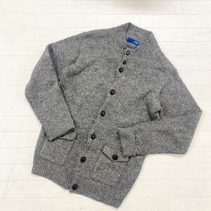 1181△ BEAMS ビームス トップス ジャケット ニット カーディガン 長袖 冬服 フロントボタン カジュアル グレー メンズL