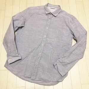  peace 133* Calvin Klein Calvin Klein long sleeve button shirt linen.S men's gray 