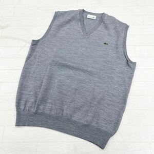 1278◎ LACOSTE ラコステ トップス プルオーバー ニット セーター ノースリーブ Vネック ロゴ 刺繍 グレー メンズ5