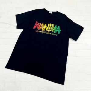 1283◎ WANIMA ワニマ 2018 トップス Tシャツ カットソー 半袖 クルーネック ビック イラスト プリント ブラック メンズM