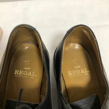 和119★ REGAL リーガル レザー レースアップシューズ ビジネスシューズ プレーントゥ 26 メンズ ブラック_画像3