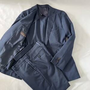 THE SUIT COMPANY カノニコ イタリア製生地 スーツ セットアップ 上下セット CANONICO ネイビー 紺 170cm 6Drop 毛100%