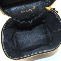 1円 ◎CHANEL シャネル バニティ ハンドバッグ ポーチ A01619 ビコローレ キャビアスキン レザー ブラック◎E.Cils.oR-27_画像8