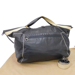 1円 ■ 美品 ボッテガヴェネタ 2wayバッグ ブラック系 PVC レディース メンズ BOTTEGA VENETA ■E.Csrs.oR-7