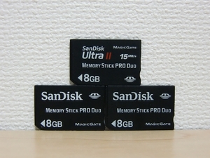 SanDisk　メモリースティック PRO Duo 8GB 3枚セット　初期化済み