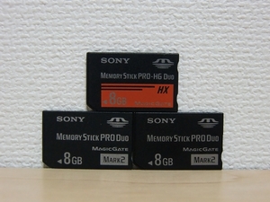  SONY　メモリースティック PRO Duo HG-Duo 8GB 3枚セット　初期化済み　送料84円