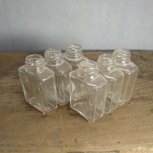 a-1345◆古いガラス小瓶 ビンテージ 昭和レトロ インク瓶 ゆらぎ 雑貨 6個 アンティーク ガラス瓶 気泡 ◆状態は画像で確認してください。