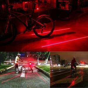 【新品】 自転車 テールランプ LED レーザー 後方灯 （赤） レッド