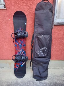 中古 スノーボード BURTON バートン PRIME 151 / BURTON CARTEL ビンディング ケース付き