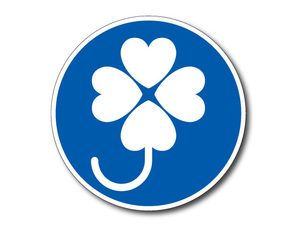 [. body handicapped sign ( four leaf Mark )] seal height weather resistant sticker high endurance sticker clover 126mm x 126mm