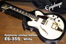 ★Epiphone Limited Edition 　ES-355　White ／　エピフォン　ES-355　 レアな白色_画像1
