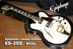 ★Epiphone Limited Edition 　ES-355　White ／　エピフォン　ES-355　 レアな白色