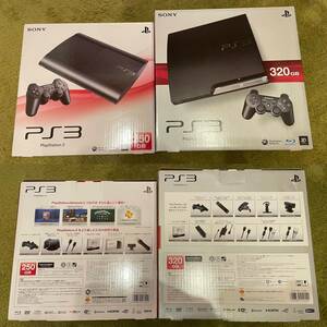 SONY プレイステーション3 PlayStation3 PS3本体 CECH-2500B 320g コールブラック、CECH-4000B 250g ブラック　2点まとめ　動作確認済み