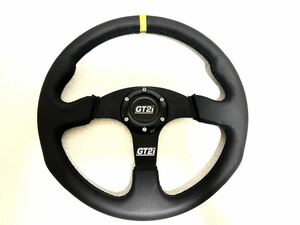 【新品】GT2i レース用ステアリング RACEシリーズ　レザー フラット φ350mm ブラック