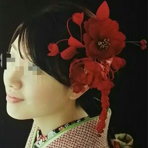 E 成人式　髪飾り　3点セット② / 振袖　かんざし　簪　花飾り　和装