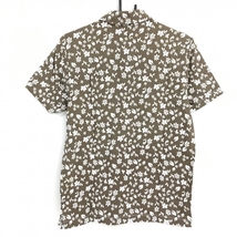 ゾーイ 半袖ポロシャツ ブラウン×白 花柄 コットン100％ メンズ 2(M) ゴルフウェア ZOY_画像2
