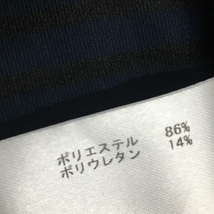 【超美品】マンシングウェア 長袖ハイネックシャツ ネイビー×黒 ボーダー ストレッチ レディース LL ゴルフウェア Munsingwear_画像5