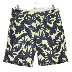 [ beautiful goods ] Jack ba knee shorts yellow × navy leaf pattern total pattern men's 5(L) Golf wear Jack Bunny