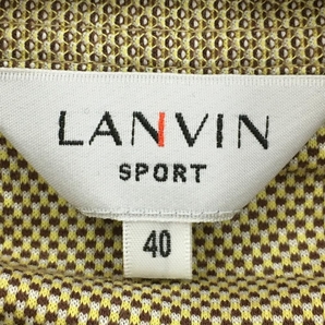【超美品】ランバンスポール 半袖ポロシャツ イエロー×ブラウン 織生地 胸元ロゴ メンズ 40 ゴルフウェア LANVIN SPORTの画像5