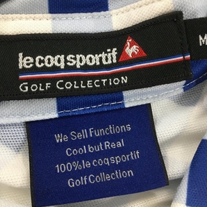 ルコック 半袖ポロシャツ ブルー×白 チェック ボタンダウン メンズ M ゴルフウェア le coq sportifの画像4