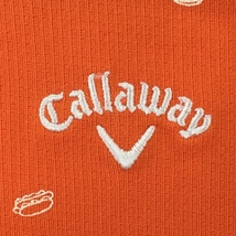 【美品】キャロウェイ 半袖ポロシャツ オレンジ×白 総柄 ボタンダウン レディース M ゴルフウェア Callaway_画像3