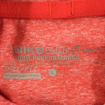 【超美品】ナイキ 半袖ポロシャツ オレンジ×レッド 地模様 異素材切替 DRI-FIT メンズ L ゴルフウェア NIKE_画像4
