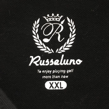 【未使用品】ラッセルノ 半袖スキッパーシャツ 黒 裾柄 ラインストーン メンズ XXL ゴルフウェア 大きいサイズ RUSSELUNO_画像6