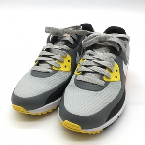 【超美品】ナイキ ゴルフシューズ グレー×オレンジ CU9978-012 AIR MAX90 スパイクレス レディース 23.5 ゴルフウェア 2022年モデル NIKE