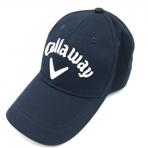 【美品】キャロウェイ キャップネイビー×白 ロゴ刺しゅう FR ゴルフウェア Callaway