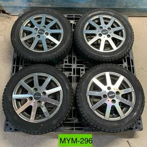 MYM-296 激安 ホイール Selma 13インチ 4.5J 45 4穴 スタッドレスタイヤ ブリヂストン 155 65R13 15年製 9部山 軽自動車 4本SET 現状品