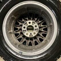 MYM-1357 激安 ホイール クラウン 13系 130系 15インチ 6.5JJ スタッドレスBRIDGESTONE 205 65R15 04年製 9部山 純正 4本SET 現状品_画像7